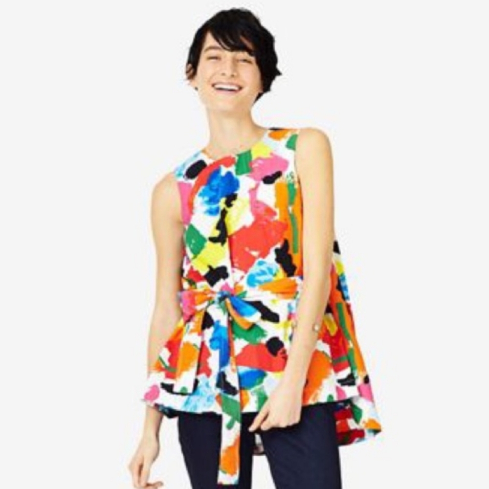 Colorful Kate Spade Saturday Sleeveless Peplum Blouse